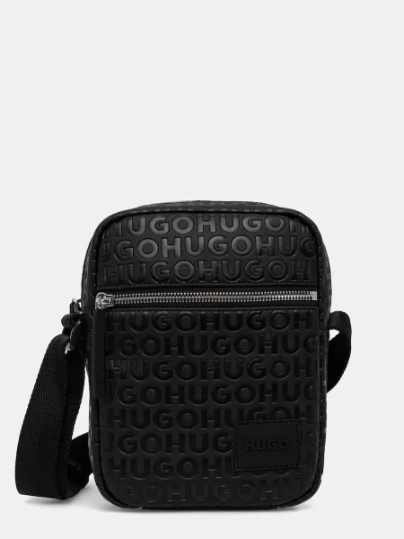 Torba crossbody Hugo skórzana czarna