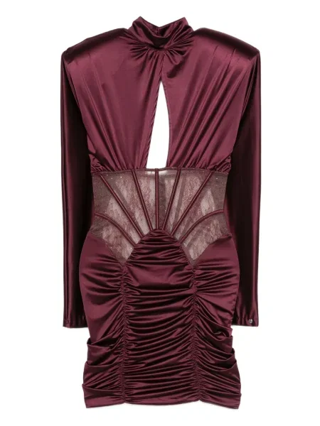 Rochie mini Nissa din dantelă de costum roșu