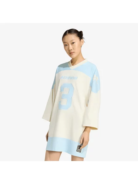 Sukienka Adidas Originals z dżerseju garniturowa niebieska