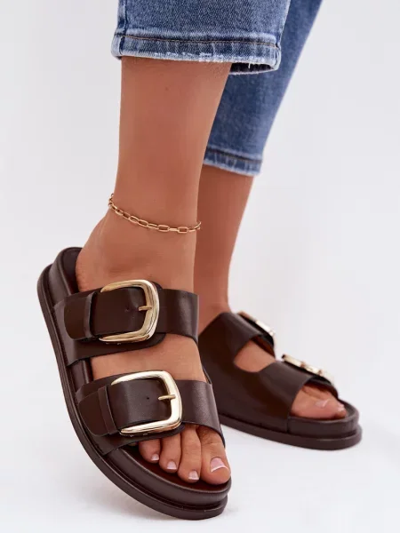 Șlapi Boto din piele alb