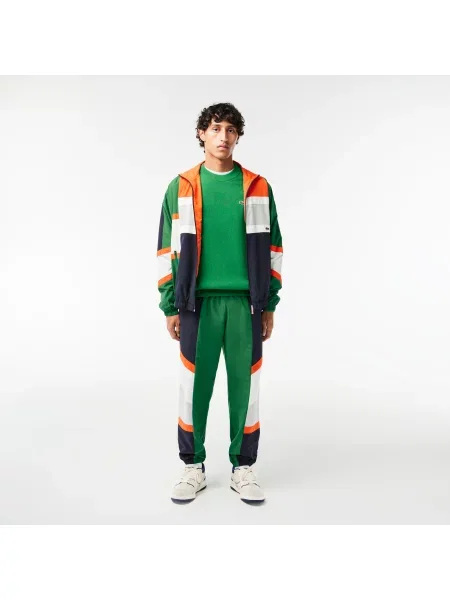 Lacoste Sweter Z Wełny O Luźnym Kroju Z Okrągłym Dekoltem zielony