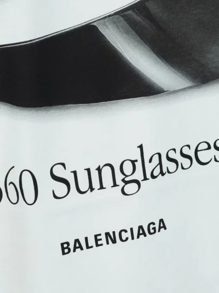 Tricou Balenciaga cu imagine alb