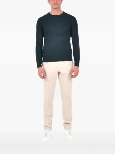 Pulover Franzese Collection cu decolteu rotund verde