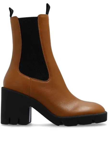 Botine chelsea Burberry din piele maro