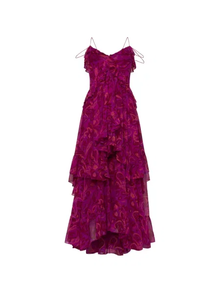 Rochie maxi Cinq A Sept cu imagine cu model paisley roz