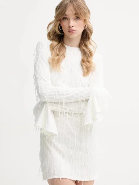 Rotate rochie mini drept alb