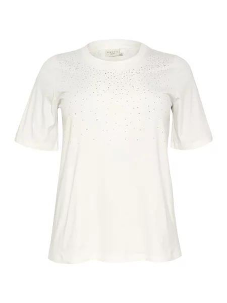 KAFFE CURVE Tricou argintiu alb