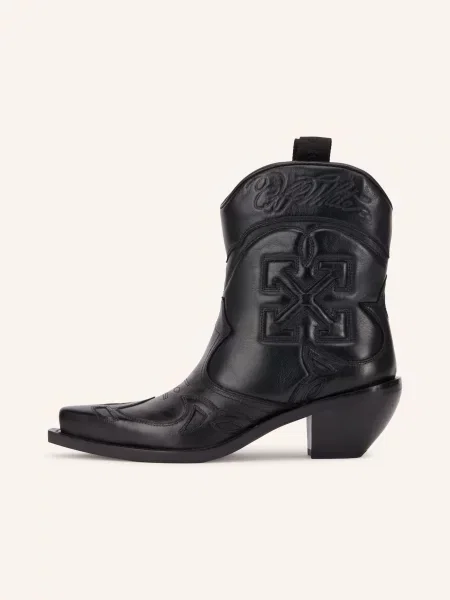 Off-White Kovbojské Boty Santiago černá bílé