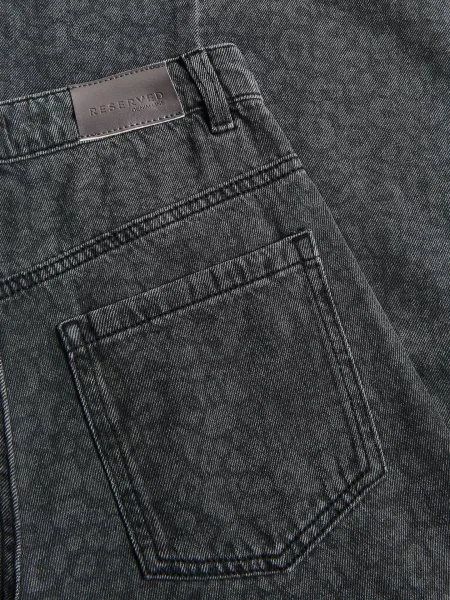 Reserved Джинси baggy wide leg з леопардовим принтом сірий