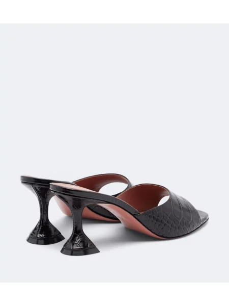 Papuci tip mules Amina Muaddi din piele maro