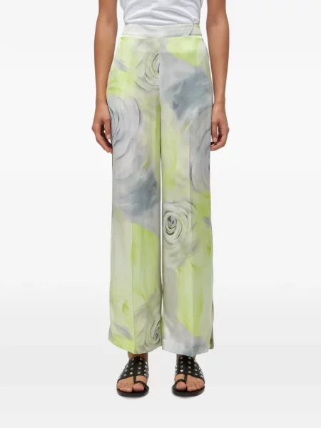 Pantaloni Blugirl cu model floral cu imagine galben