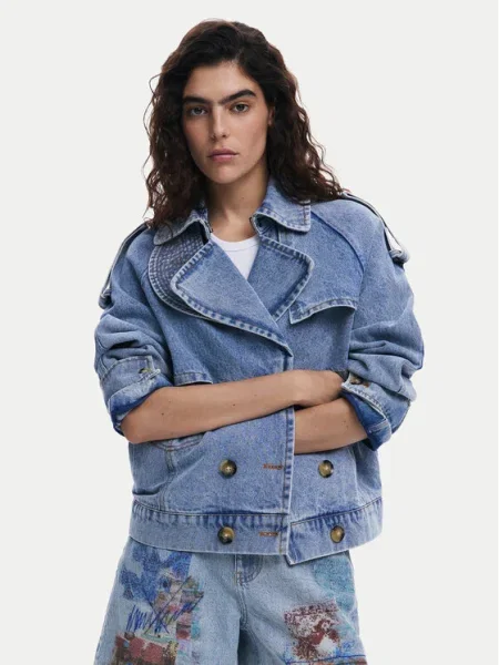 Тренчкот Desigual синьо