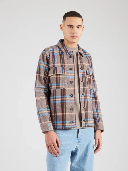 Denim Project Átmeneti dzseki tengerészkék / cappuccinobarna / sötét / sötétzöld barna