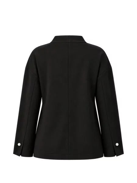 Top Marina Rinaldi cu perle din piele negru