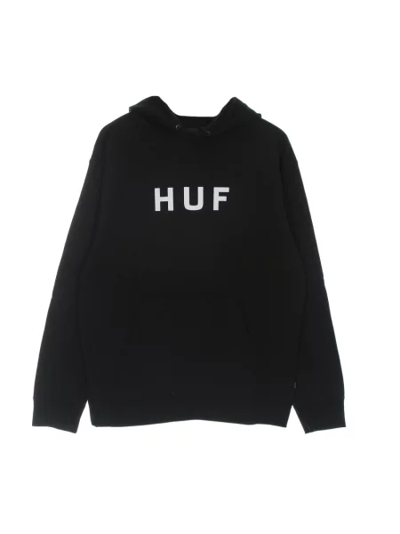 Długa bluza Huf z długim rękawem z logo czarna
