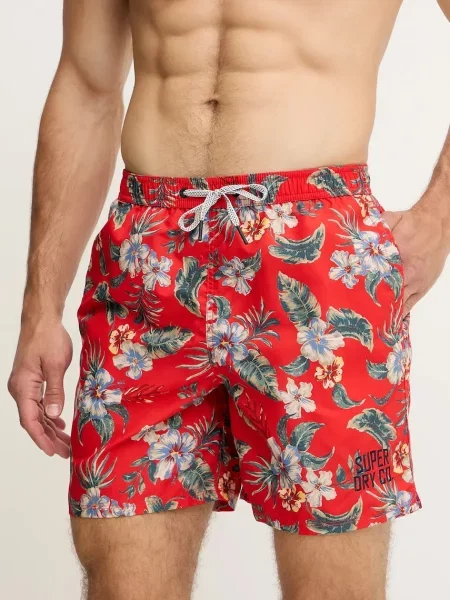 Superdry szorty kąpielowe czerwony