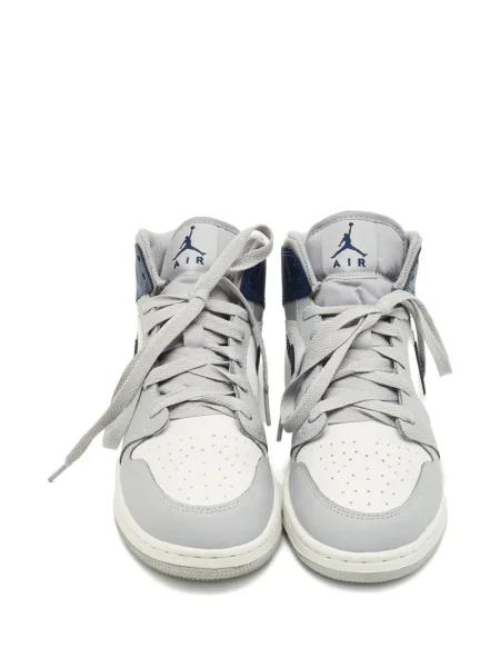 Кожени маратонки Jordan Air Jordan 1 сиво