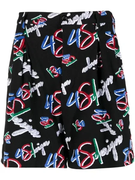 Pantaloni scurți 4sdesigns de catifea cu imagine