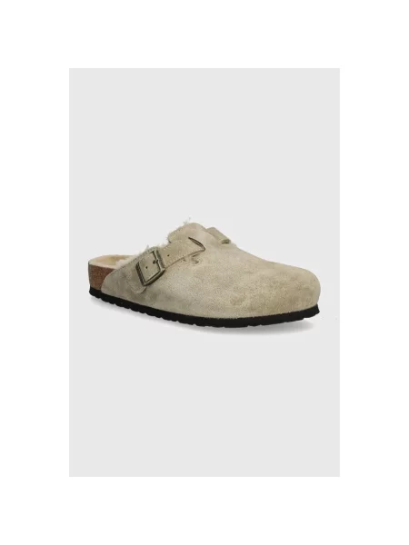 Birkenstock klapki Boston Shearling beżowy