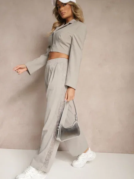 Pantaloni Efandiela deschis gri