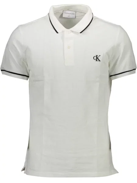 Calvin Klein Jeans Тениска с яка и бял