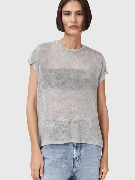 Блуза AllSaints THEA дамска сребристо