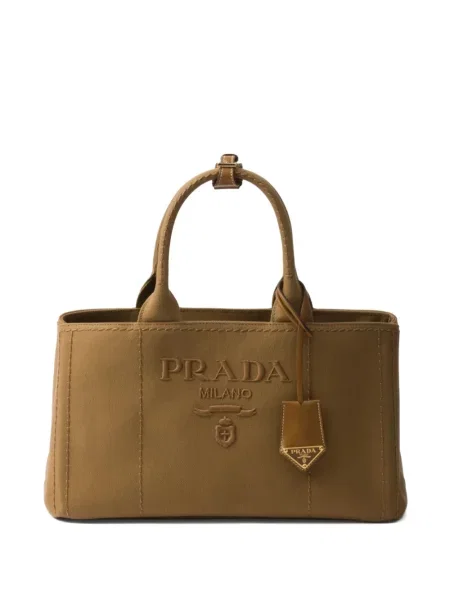 Drobė didelis rankinė Prada ruda