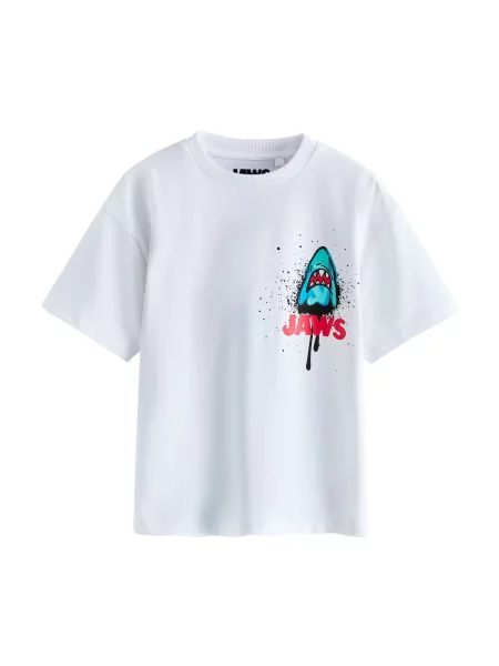 Next Tricou Jaws albastru deschis / roșu / negru alb