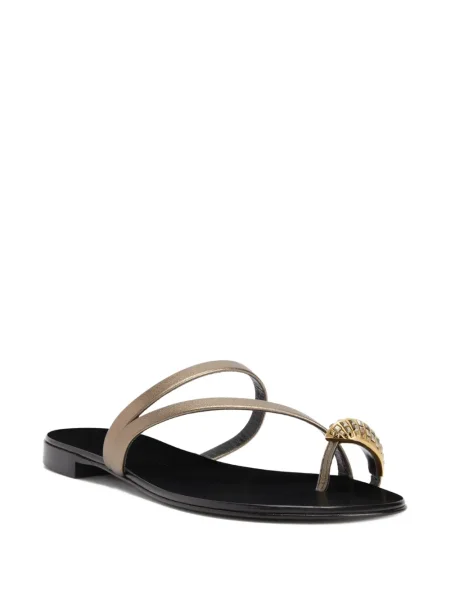 Sandale Giuseppe Zanotti din piele cu model piele de șarpe auriu