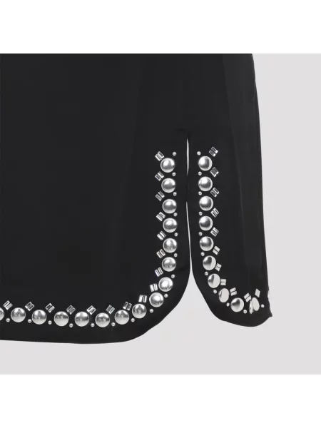 Mała mały satynowa spódnica mini Paco Rabanne czarna