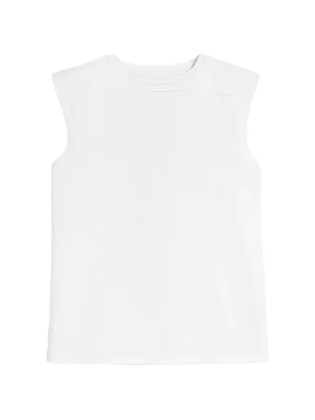 Top Jil Sander fără mâneci din jerseu alb