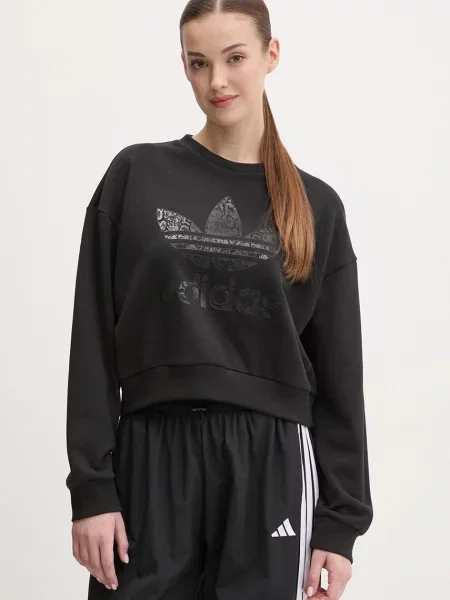 Bombažen pulover adidas Originals SNAKE CREW črna