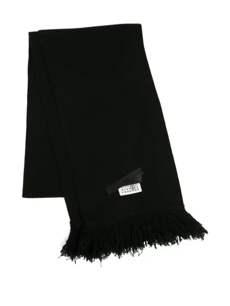 Fular Mm6 Maison Margiela cu franjuri negru