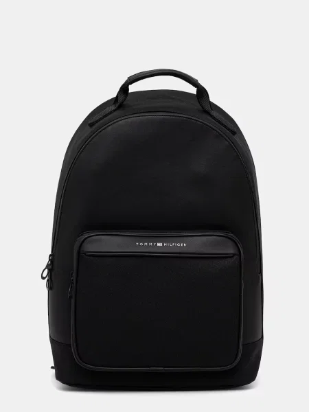 Раница Tommy Hilfiger малък с изчистен дизайн черно