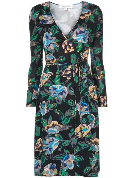 Rochie Dvf Diane Von Furstenberg cu model floral plic de costum negru