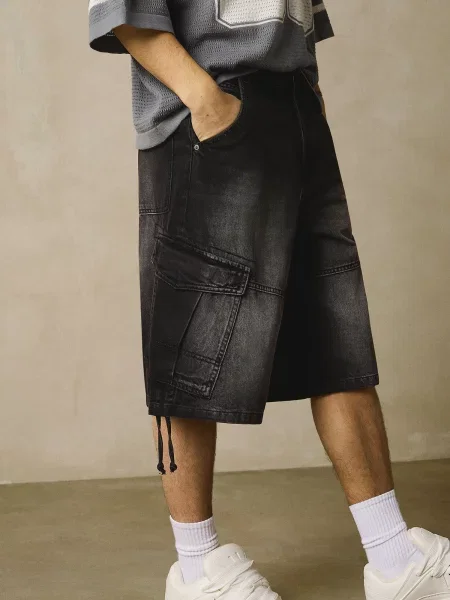 Bershka Pantaloni eleganți denim negru
