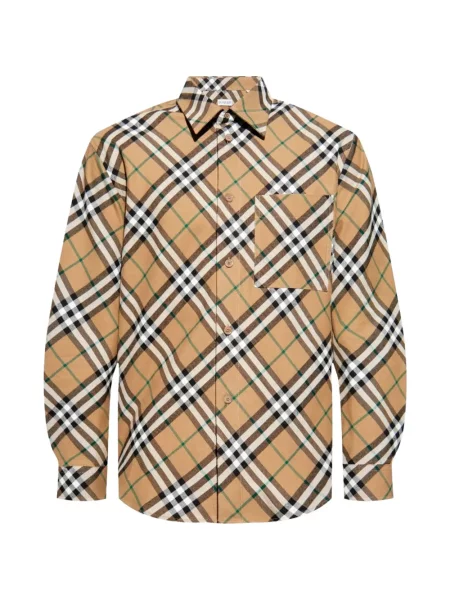 Cămașă Burberry în carouri cu imagine din țesătură twill