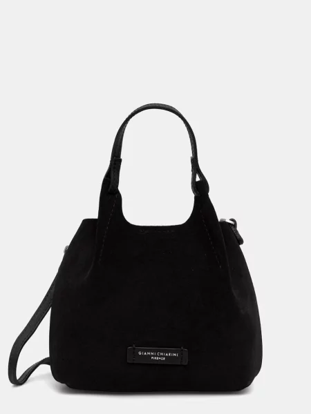 Gianni Chiarini crossbody torbica semišasta DUA črna