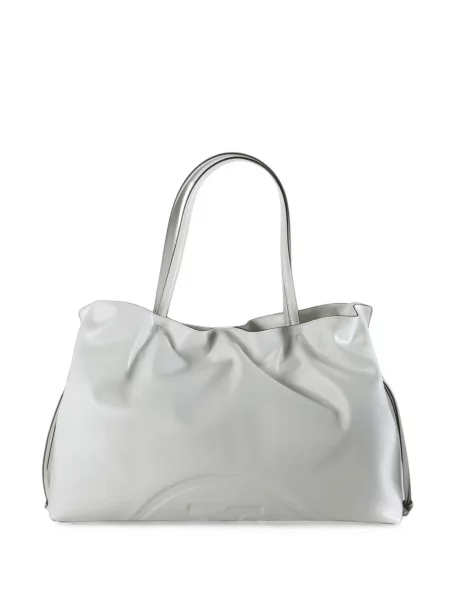Geantă shopper Tory Burch cu autograf alb