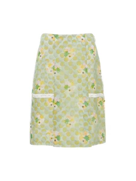 Spódnica midi Fendi w kwiatki z organzy zielona
