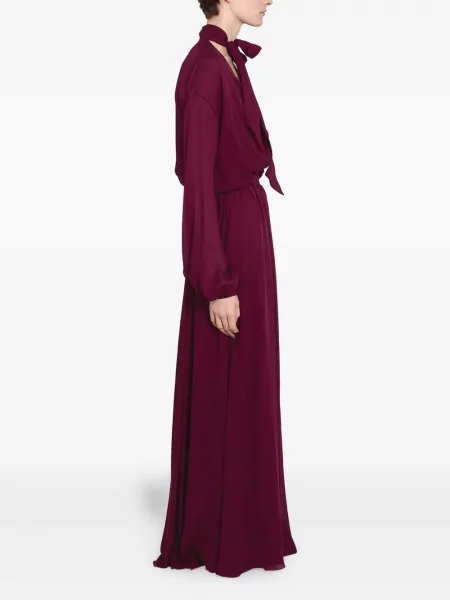 Копринена костюм макси рокля Giambattista Valli виолетово