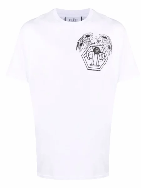Tricou Philipp Plein cu imagine alb