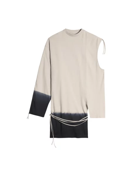 Top Y-3 drapowany z drapu brązowy