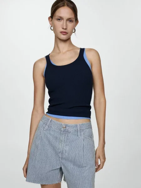 MANGO Шорти джинсові блакитний