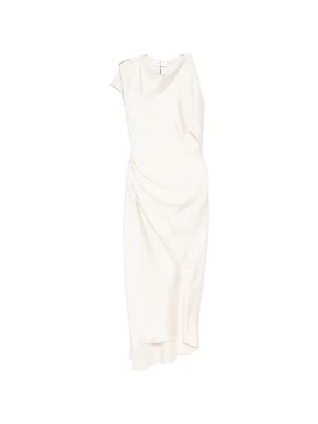 Rochie Victoria Beckham fără mâneci asimetrică drapată