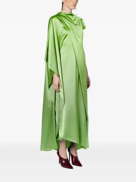 Rochie Roksanda de mătase asimetrică verde
