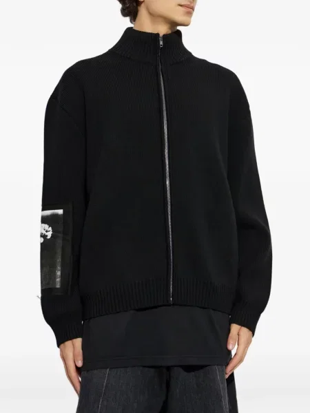 Πλεκτή ζακέτα Balenciaga με αυτόγραφο μαύρο