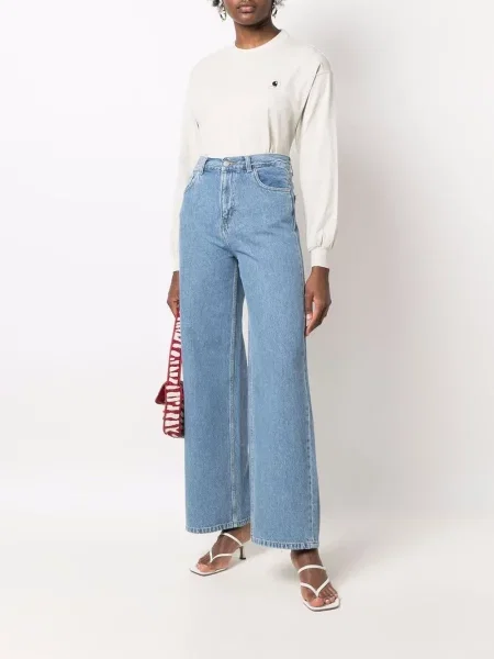 Tiesūs džinsai Carhartt Wip mėlyna