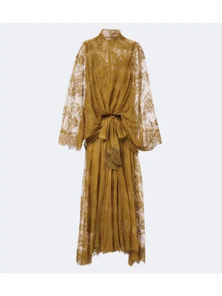 Rochie Zimmermann din dantelă drapată galben