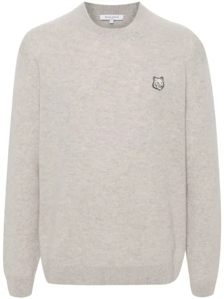 Pulover Maison Kitsune gri
